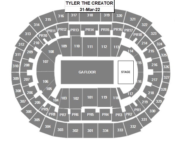 Staples Center Seat Map Tyler, The Creator | Crypto.com Arena