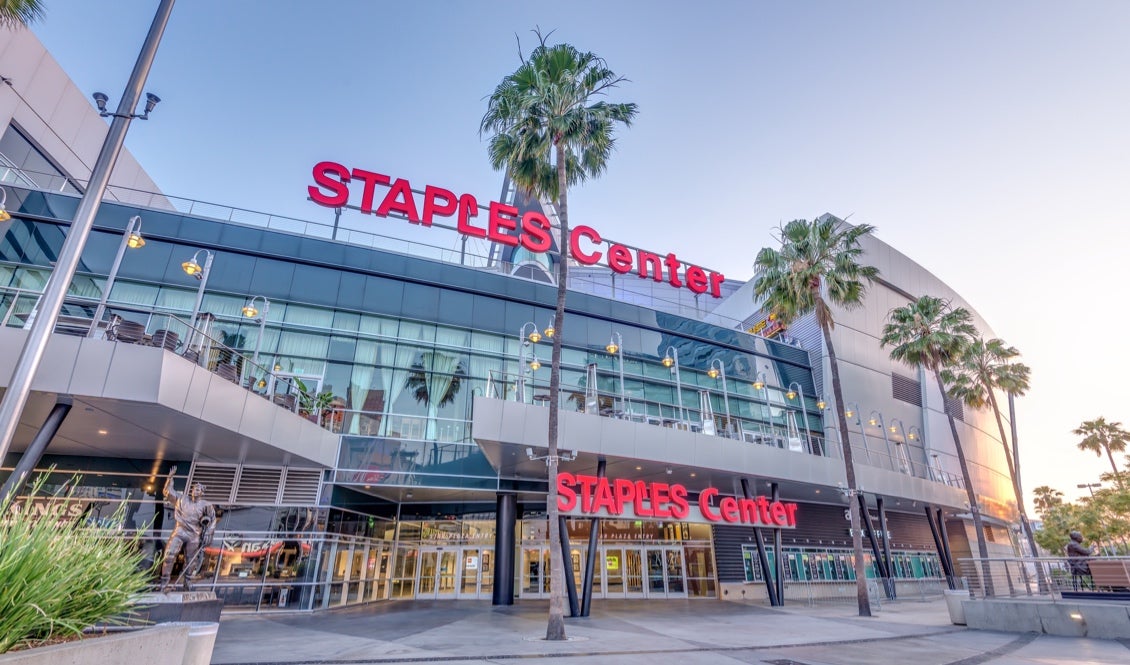 view of staples center from star plaza